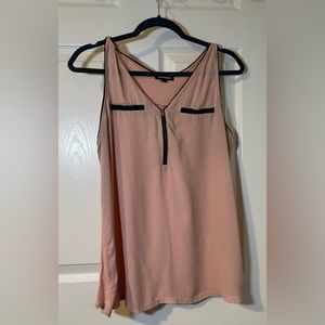 Express tank top blouse - orange with black lining, size L